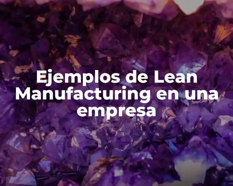Ejemplos de Lean Manufacturing en una empresa