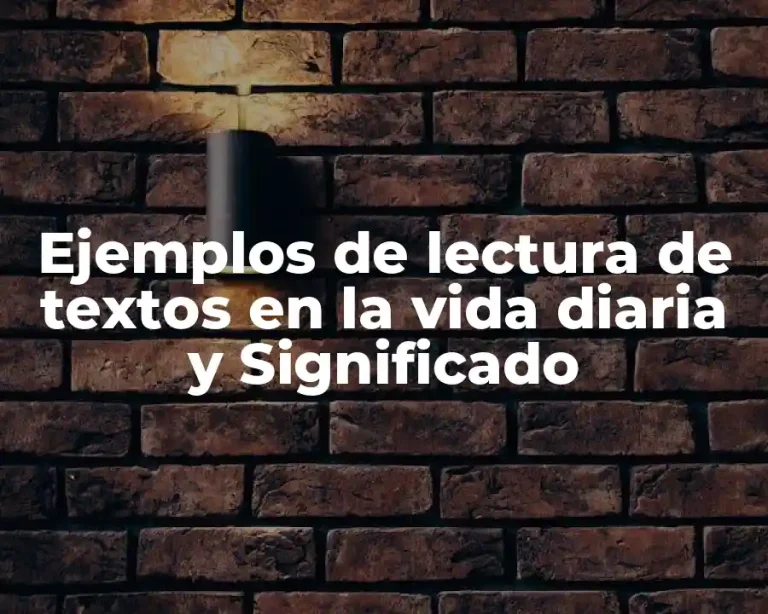 Ejemplos de lectura de textos en la vida diaria y Significado