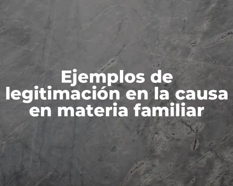 Ejemplos de legitimación en la causa en materia familiar