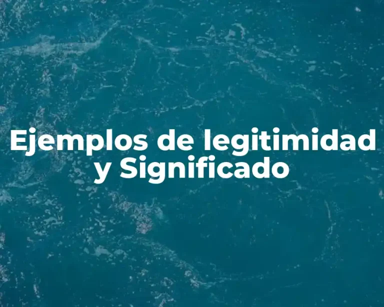 Ejemplos de legitimidad y Significado