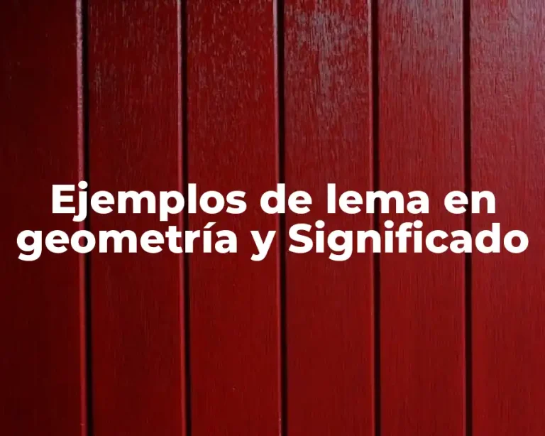 Ejemplos de lema en geometría y Significado
