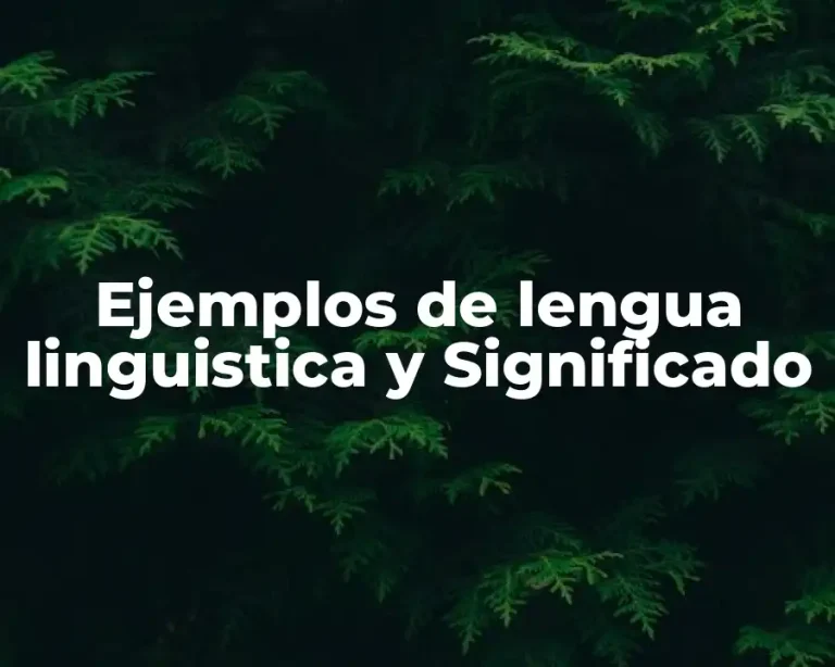 Ejemplos de lengua linguistica y Significado