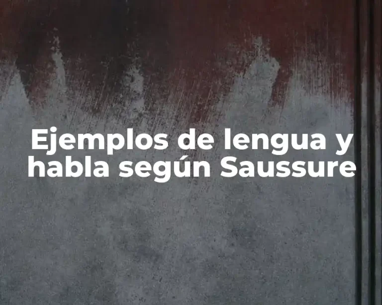 Ejemplos de lengua y habla según Saussure