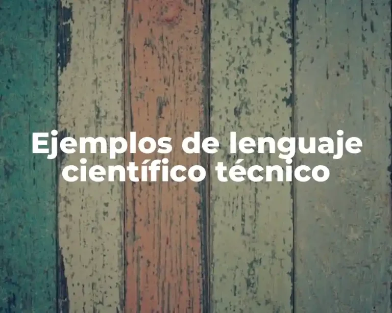 Ejemplos de lenguaje científico técnico