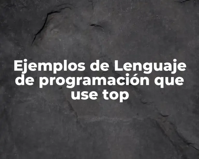 Ejemplos de Lenguaje de programación que use top