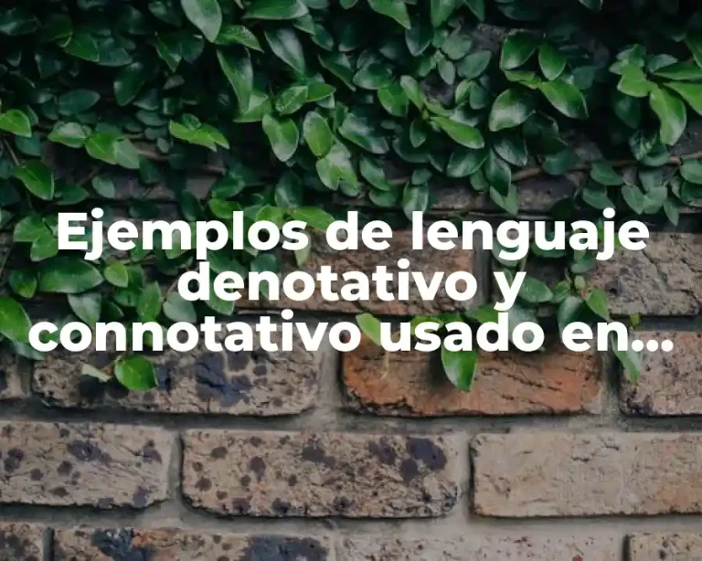 Ejemplos de lenguaje denotativo y connotativo usado en textos literarios y Significado