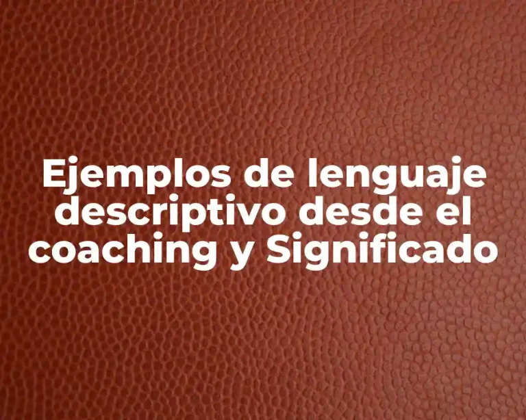 Ejemplos de lenguaje descriptivo desde el coaching y Significado