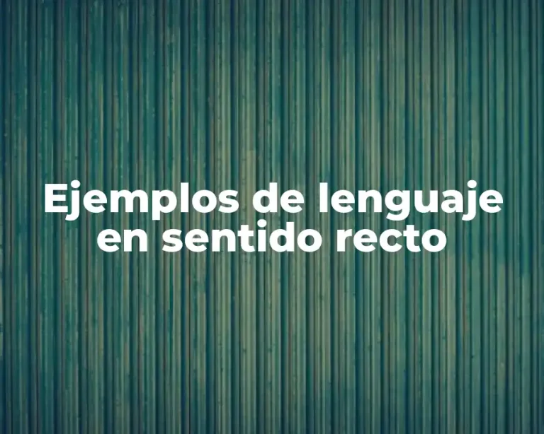 Ejemplos de lenguaje en sentido recto