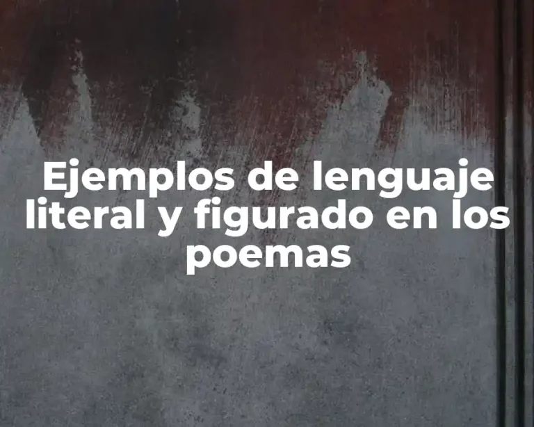 Ejemplos de lenguaje literal y figurado en los poemas