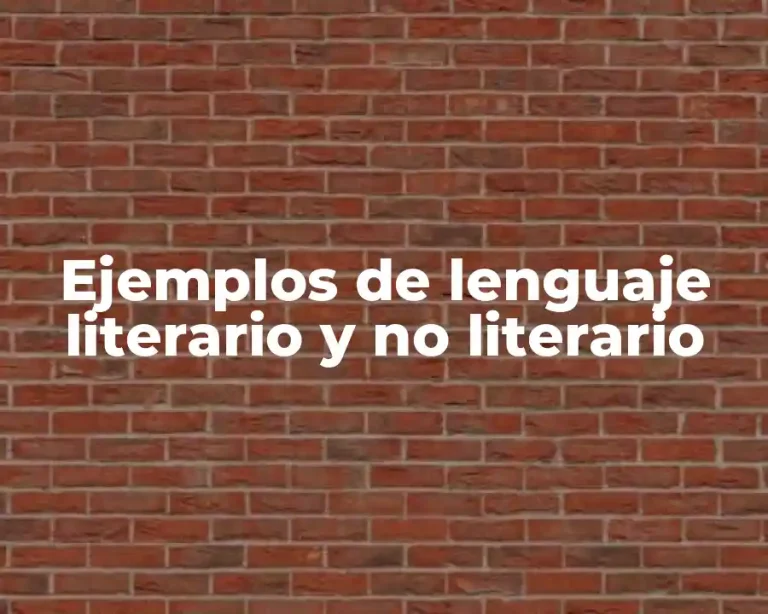Ejemplos de lenguaje literario y no literario