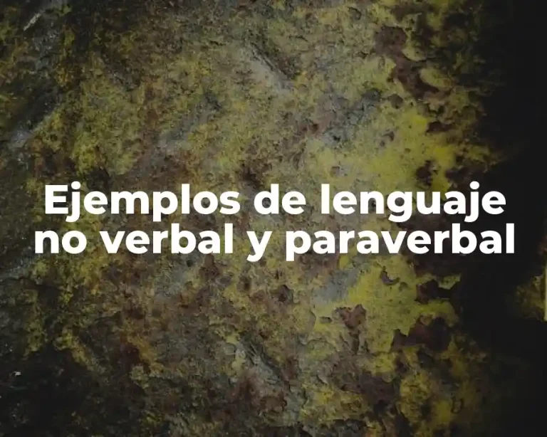 Ejemplos de lenguaje no verbal y paraverbal