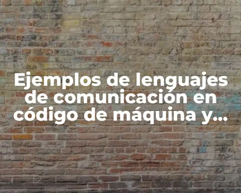 Ejemplos de lenguajes de comunicación en código de máquina y Significado