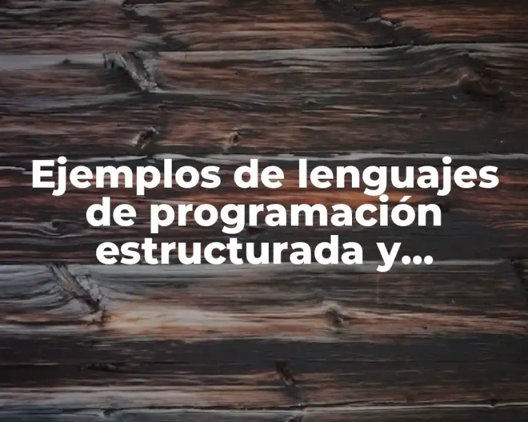 Ejemplos de lenguajes de programación estructurada y Significado
