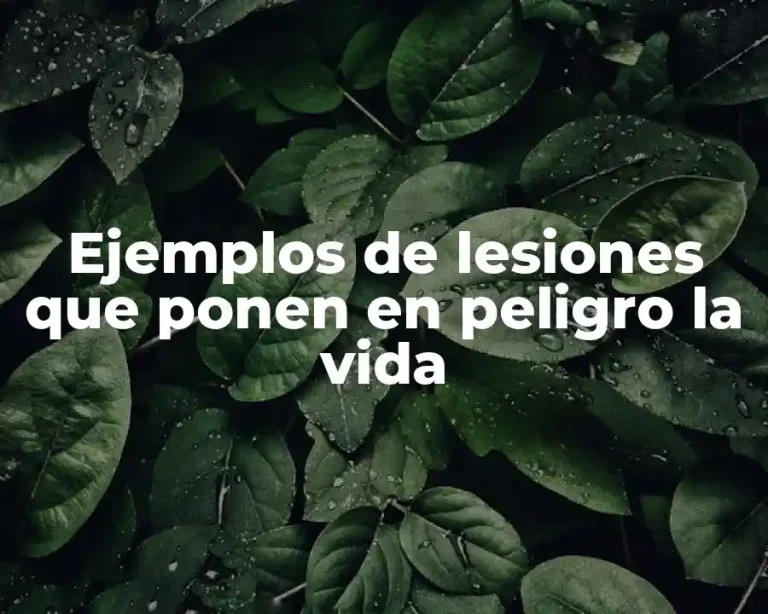 Ejemplos de lesiones que ponen en peligro la vida