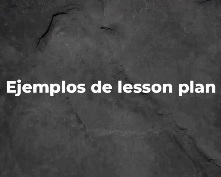 Ejemplos de lesson plan