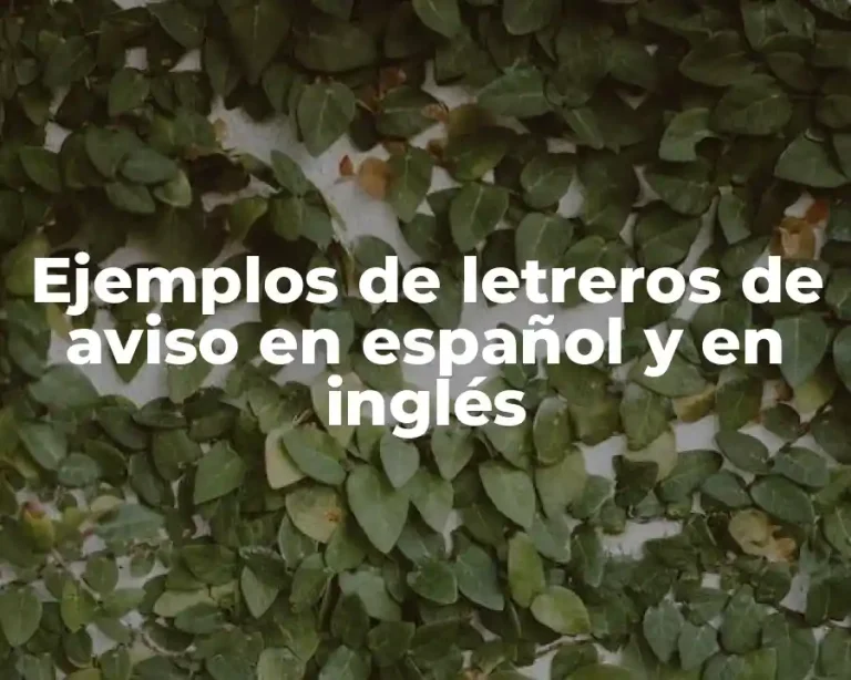 Ejemplos de letreros de aviso en español y en inglés