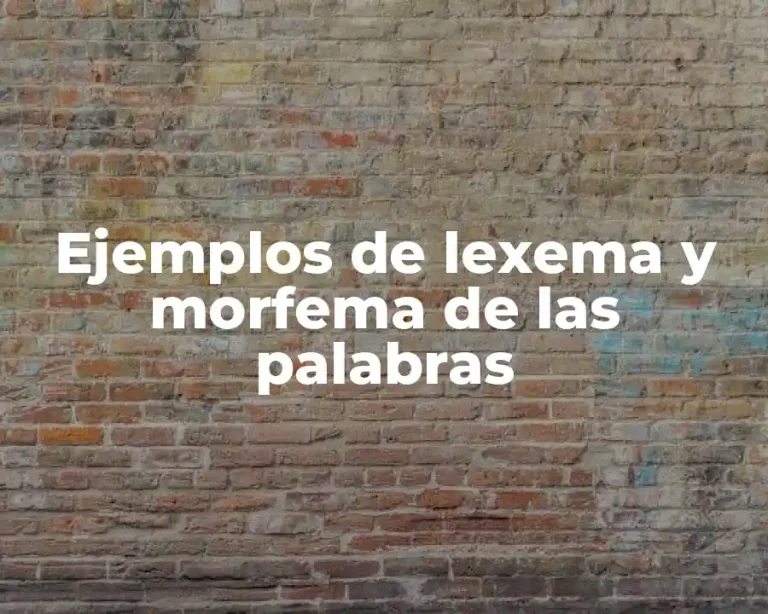 Ejemplos de lexema y morfema de las palabras