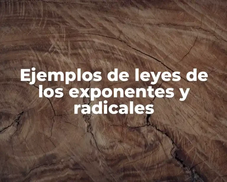 Ejemplos de leyes de los exponentes y radicales