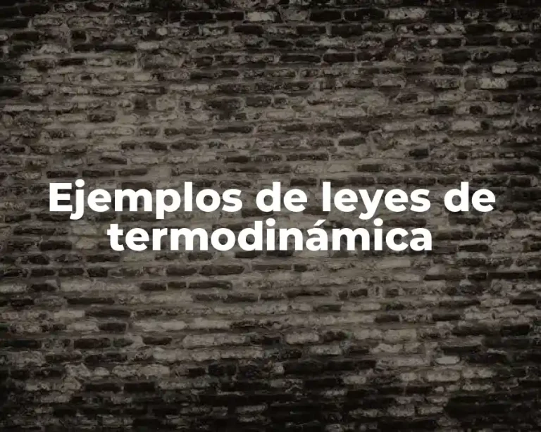 Ejemplos de leyes de termodinámica