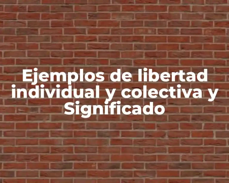 Ejemplos de libertad individual y colectiva y Significado