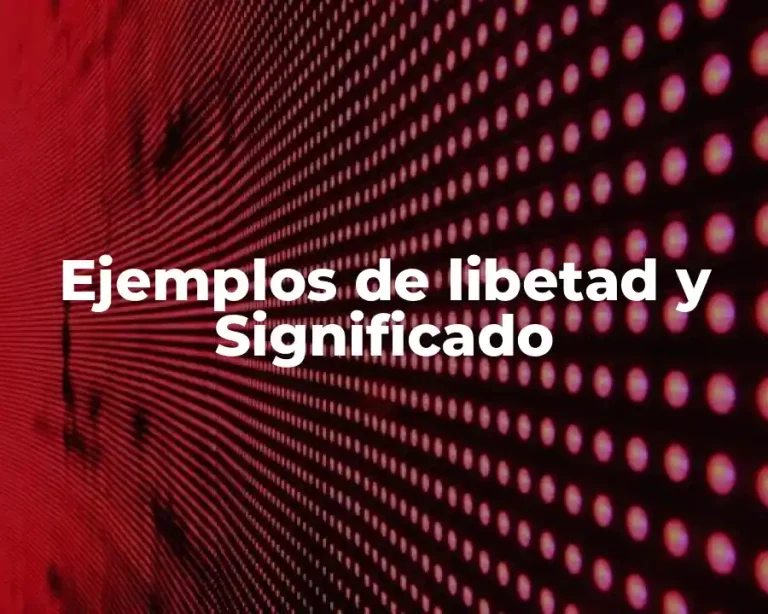 Ejemplos de libetad y Significado