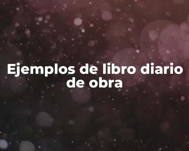 Ejemplos de libro diario de obra