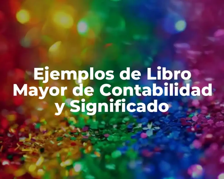 Ejemplos de Libro Mayor de Contabilidad y Significado
