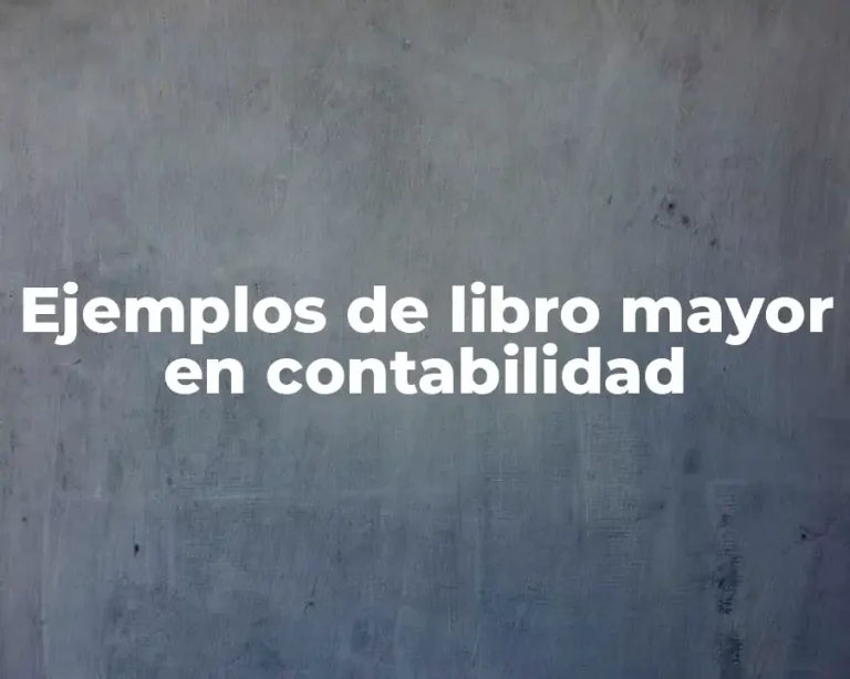 Ejemplos de libro mayor en contabilidad