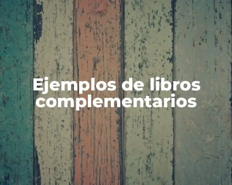 Ejemplos de libros complementarios
