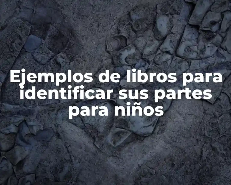 Ejemplos de libros para identificar sus partes para niños