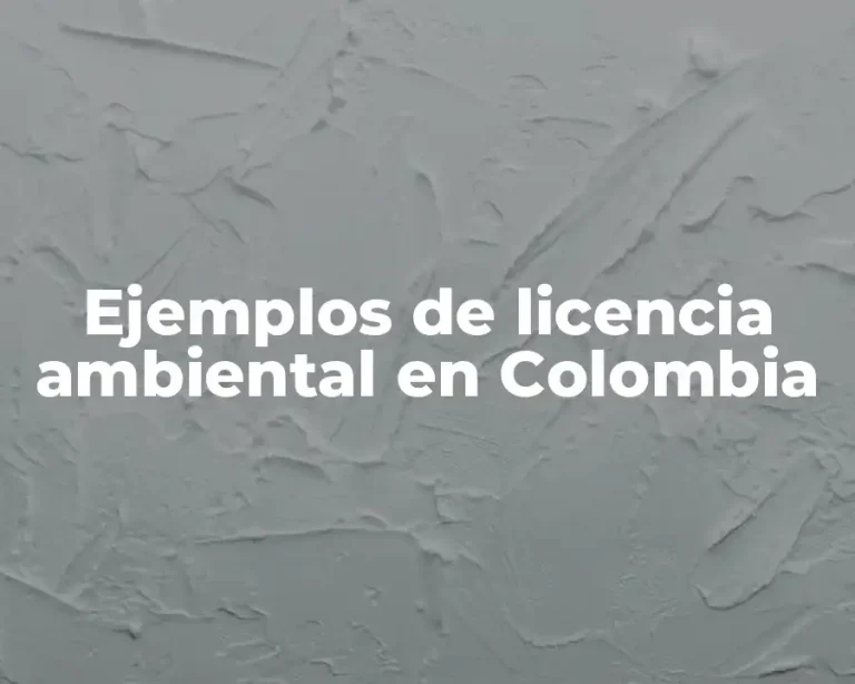 Ejemplos de licencia ambiental en Colombia