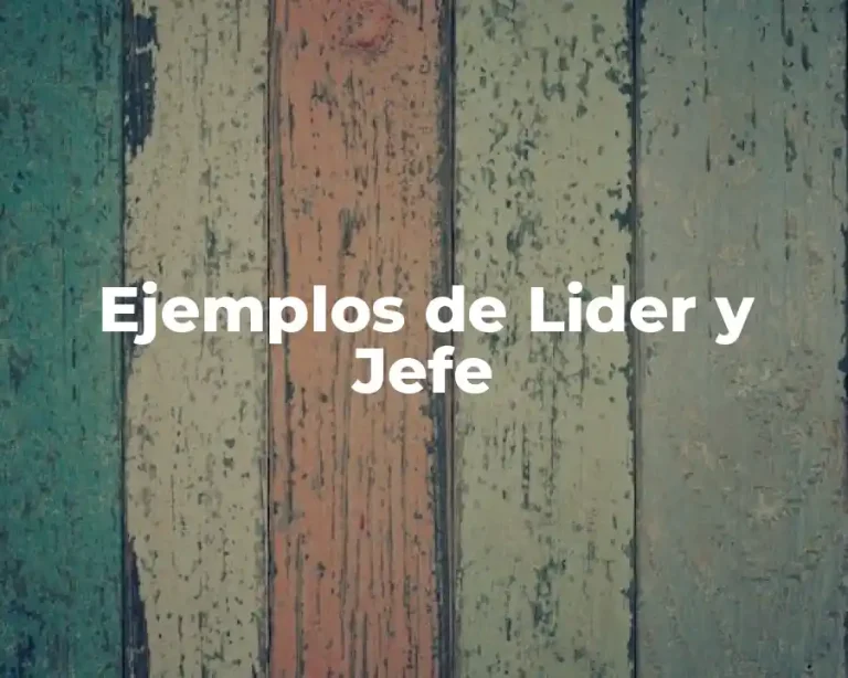 Ejemplos de Lider y Jefe
