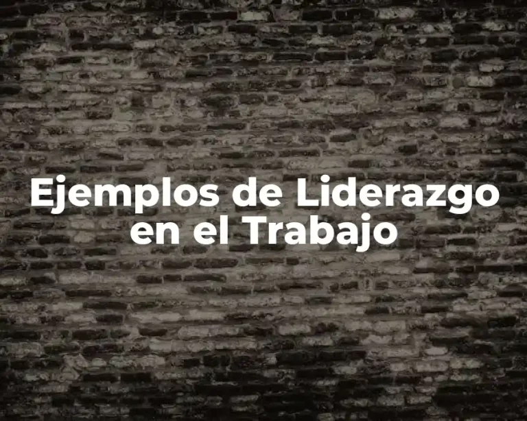 Ejemplos de Liderazgo en el Trabajo