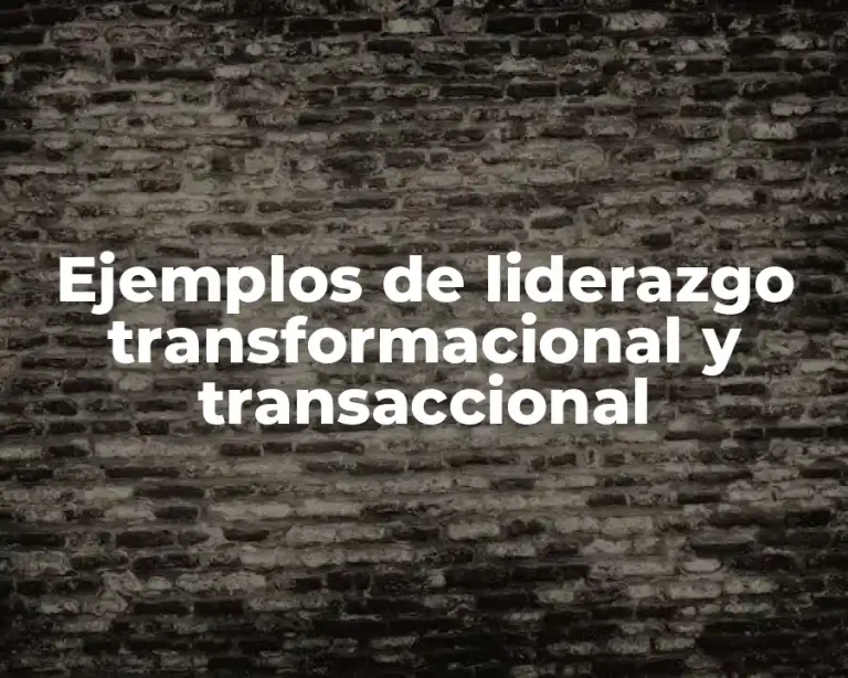 Ejemplos de liderazgo transformacional y transaccional