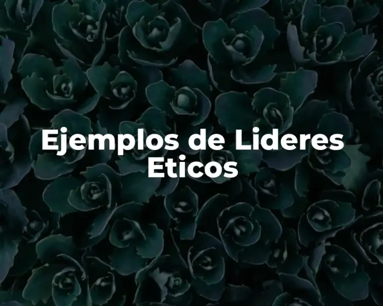 Ejemplos de Lideres Eticos