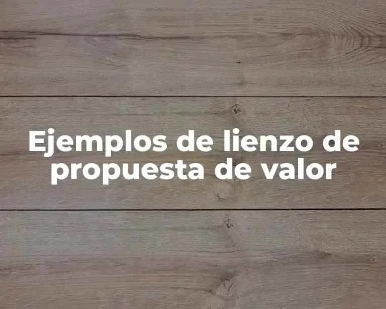 Ejemplos de lienzo de propuesta de valor