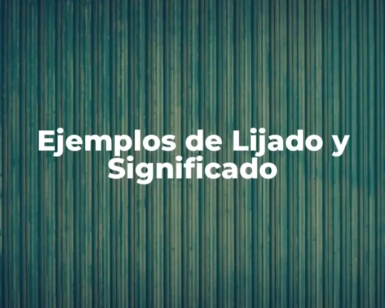 Ejemplos de Lijado y Significado