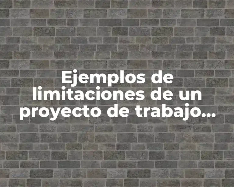 Ejemplos de limitaciones de un proyecto de trabajo social