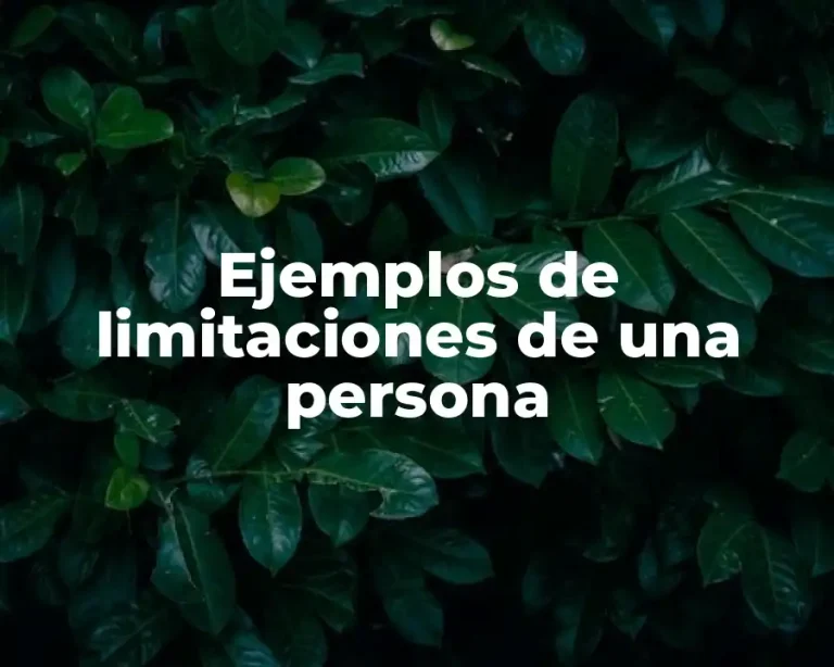 Ejemplos de limitaciones de una persona
