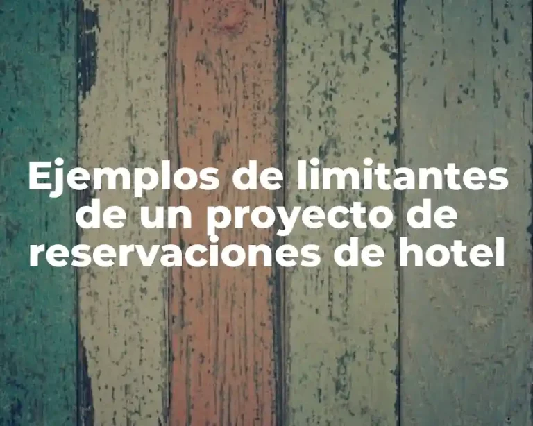 Ejemplos de limitantes de un proyecto de reservaciones de hotel