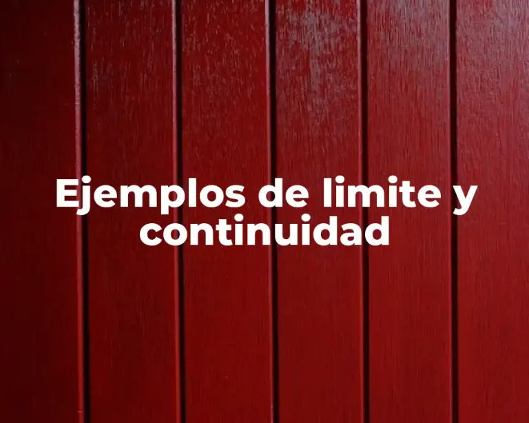 Ejemplos de limite y continuidad