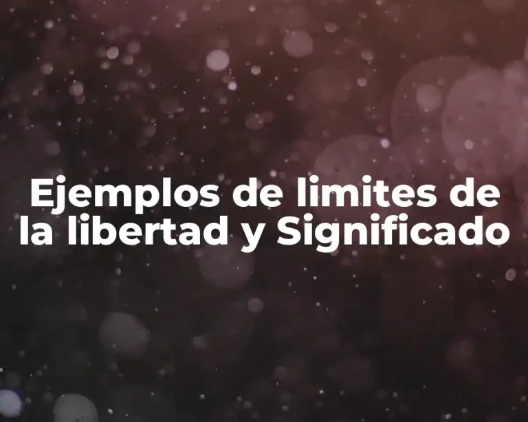Ejemplos de limites de la libertad y Significado