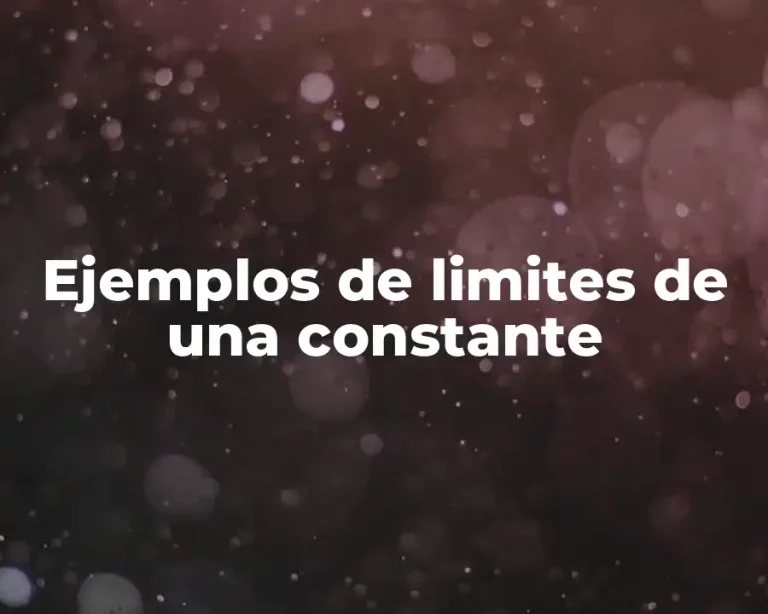 Ejemplos de limites de una constante
