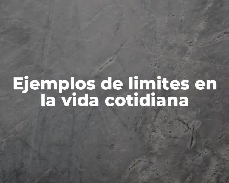 Ejemplos de limites en la vida cotidiana