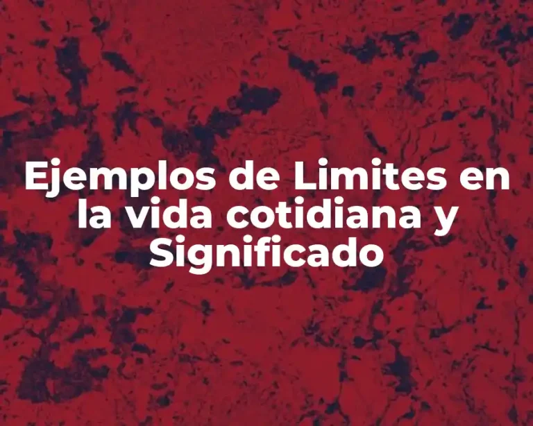Ejemplos de Limites en la vida cotidiana y Significado