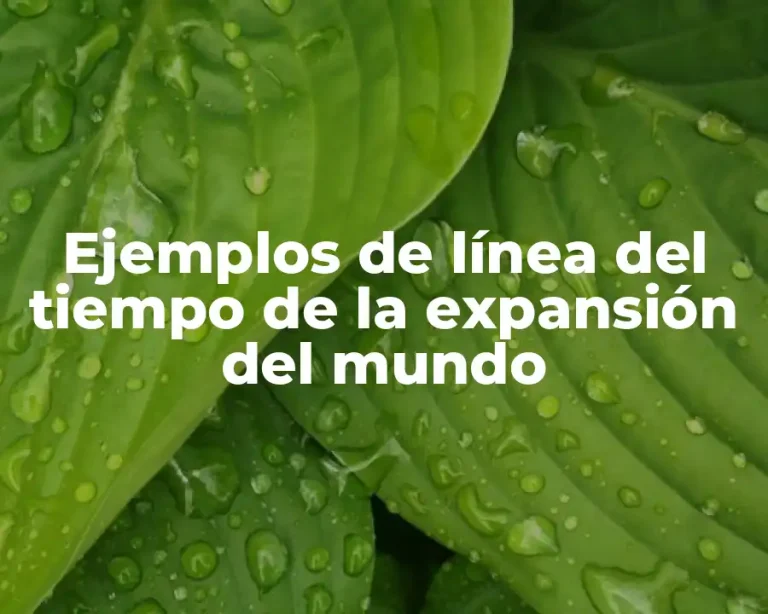 Ejemplos de línea del tiempo de la expansión del mundo