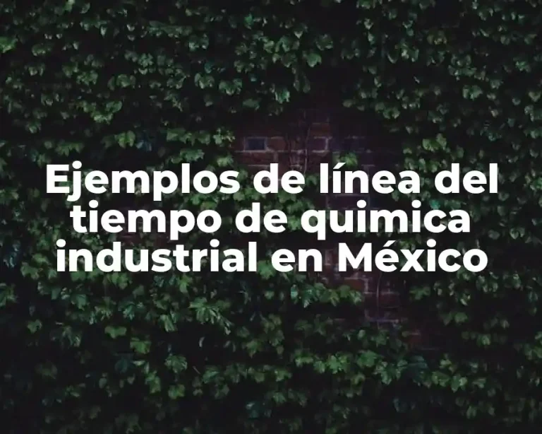 Ejemplos de línea del tiempo de quimica industrial en México