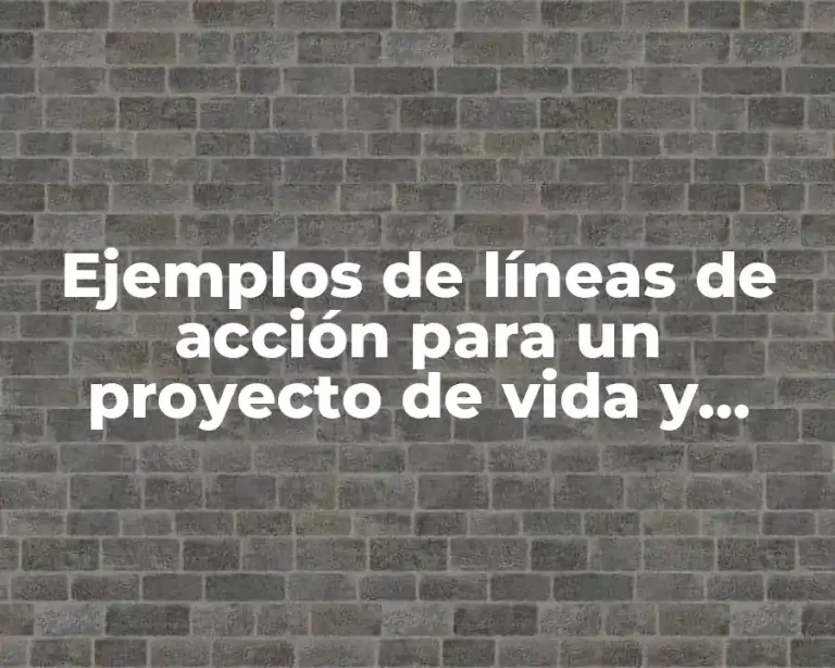 Ejemplos de líneas de acción para un proyecto de vida y Significado