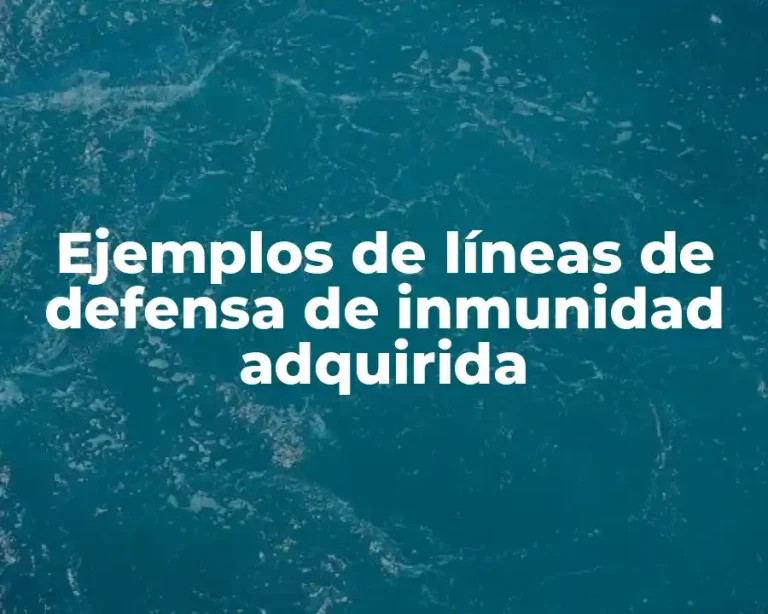 Ejemplos de líneas de defensa de inmunidad adquirida