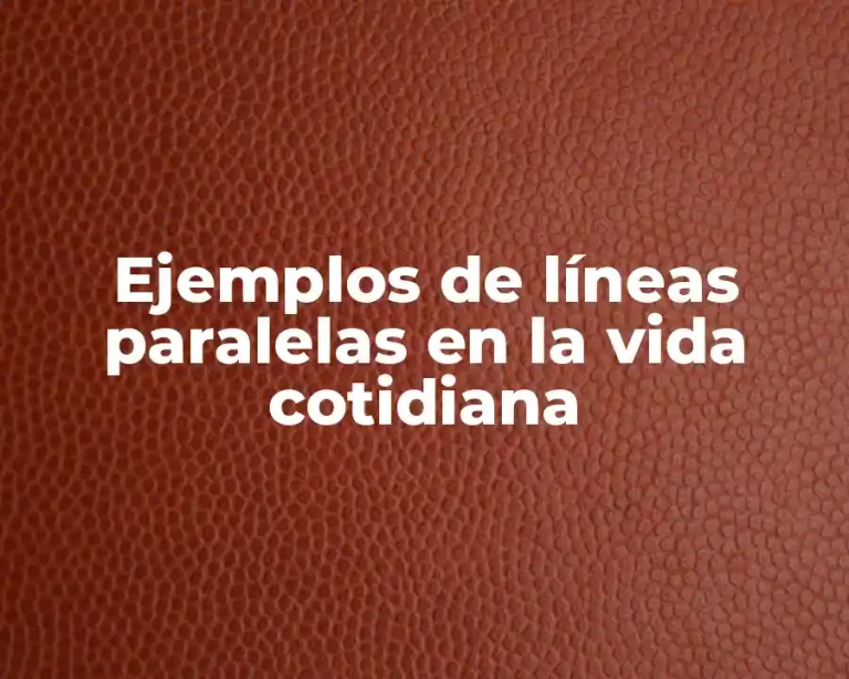 Ejemplos de líneas paralelas en la vida cotidiana